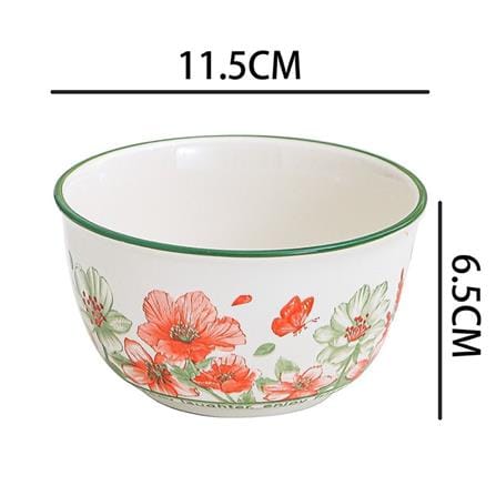 FLORAL CERAMIC 8PC DINNER SET (4 BOWL+ 4 PLATE)