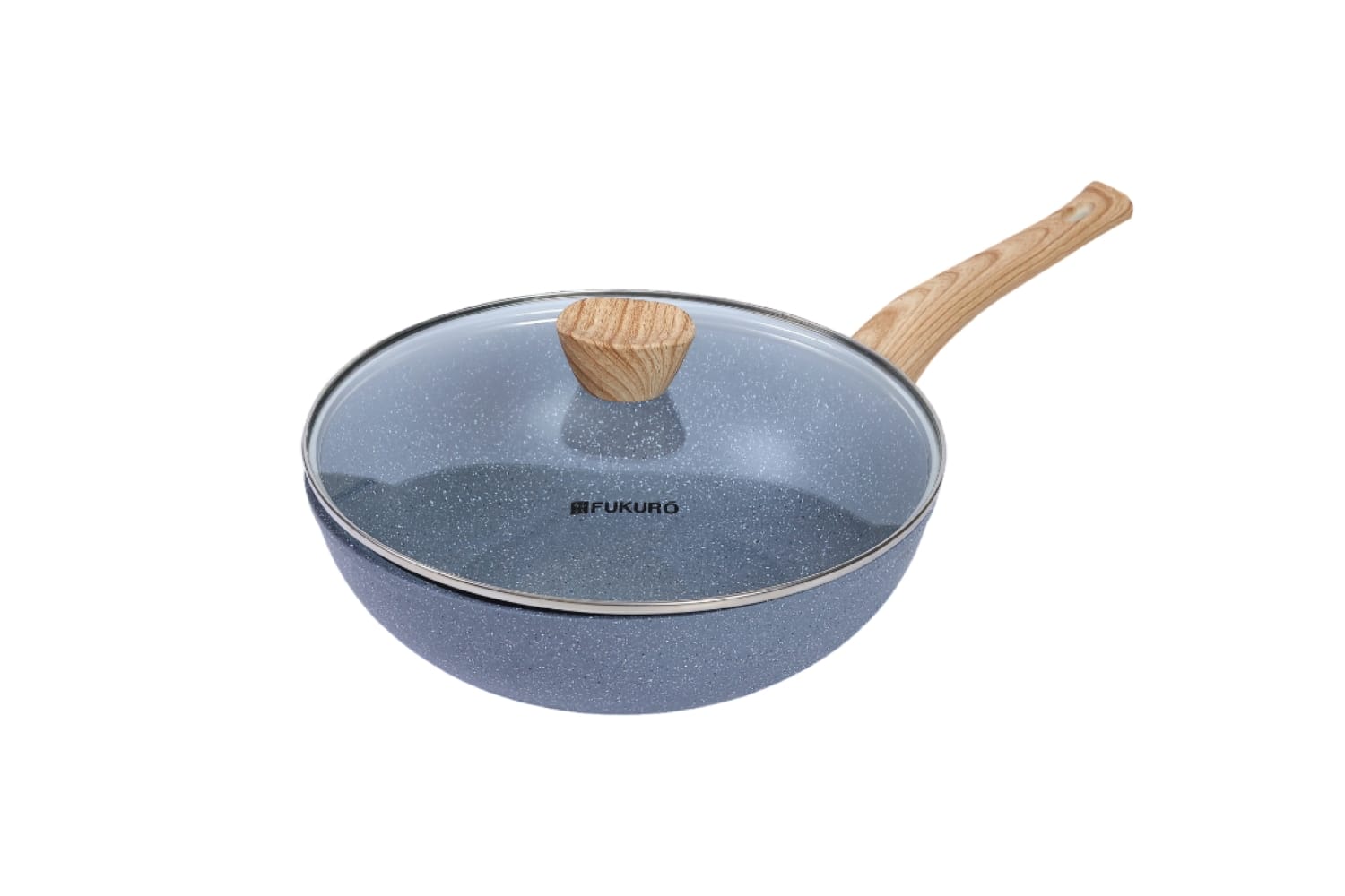 FUKURO ISHI MARBLE WOK PAN 28CM WITH GLASS LID+ PROSILICONE TURNER SET