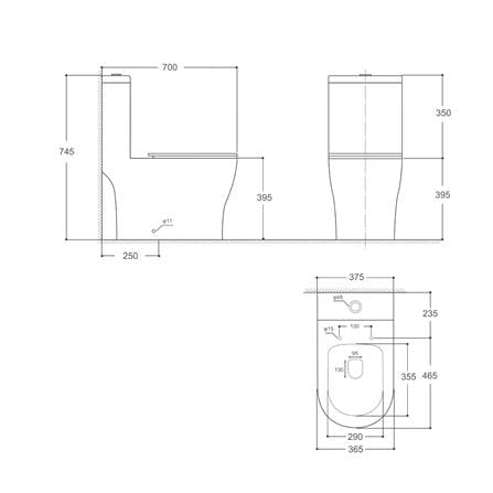 SORENTO 1P TOILET SRTWC8066-S TWISTER WHITE