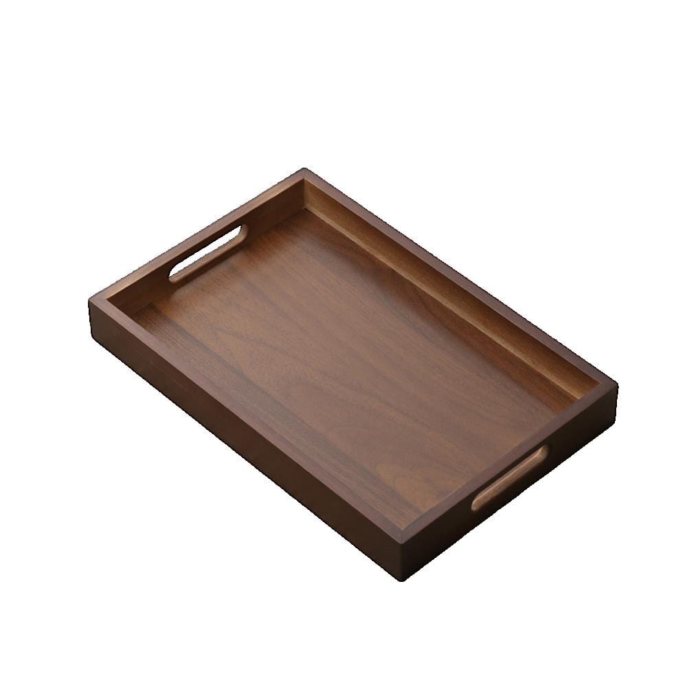 DARK BROWN  BAMBOO SERVING TRAY 33CM- RETANGULAR