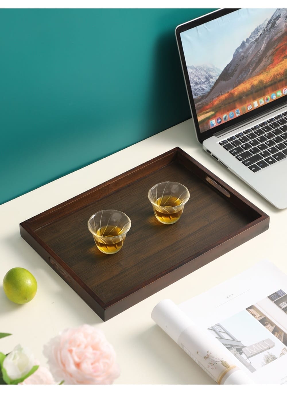 COSSY PLUS DARK BROWN BAMBOO SERVING TRAY 38CM - RECTANGULAR