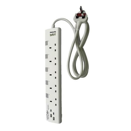 PHILIPS 5G2M 2USB-A 2USB-C TRAILING SOCKET CHP4752WA/68 WHITE