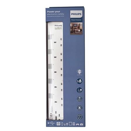 PHILIPS 5G2M 2USB-A 2USB-C TRAILING SOCKET CHP4752WA/68 WHITE