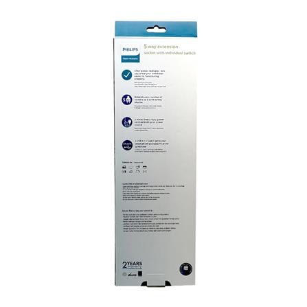 PHILIPS 5G2M 2USB-A 2USB-C TRAILING SOCKET CHP4752WA/68 WHITE