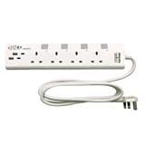 PHILIPS 4G2M 2USB-A 2USB-C TRAILING SOCKET CHP4742WA/68 WHITE