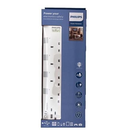 PHILIPS 4G2M 2USB-A 2USB-C TRAILING SOCKET CHP4742WA/68 WHITE