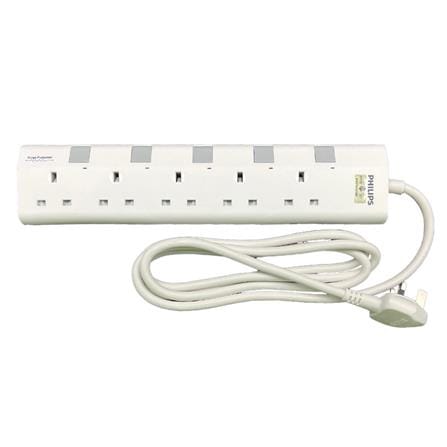 PHILIPS 5G2M TRAILING SOCKET C/W NEON/SURGE CHP3153WA/68 WHITE