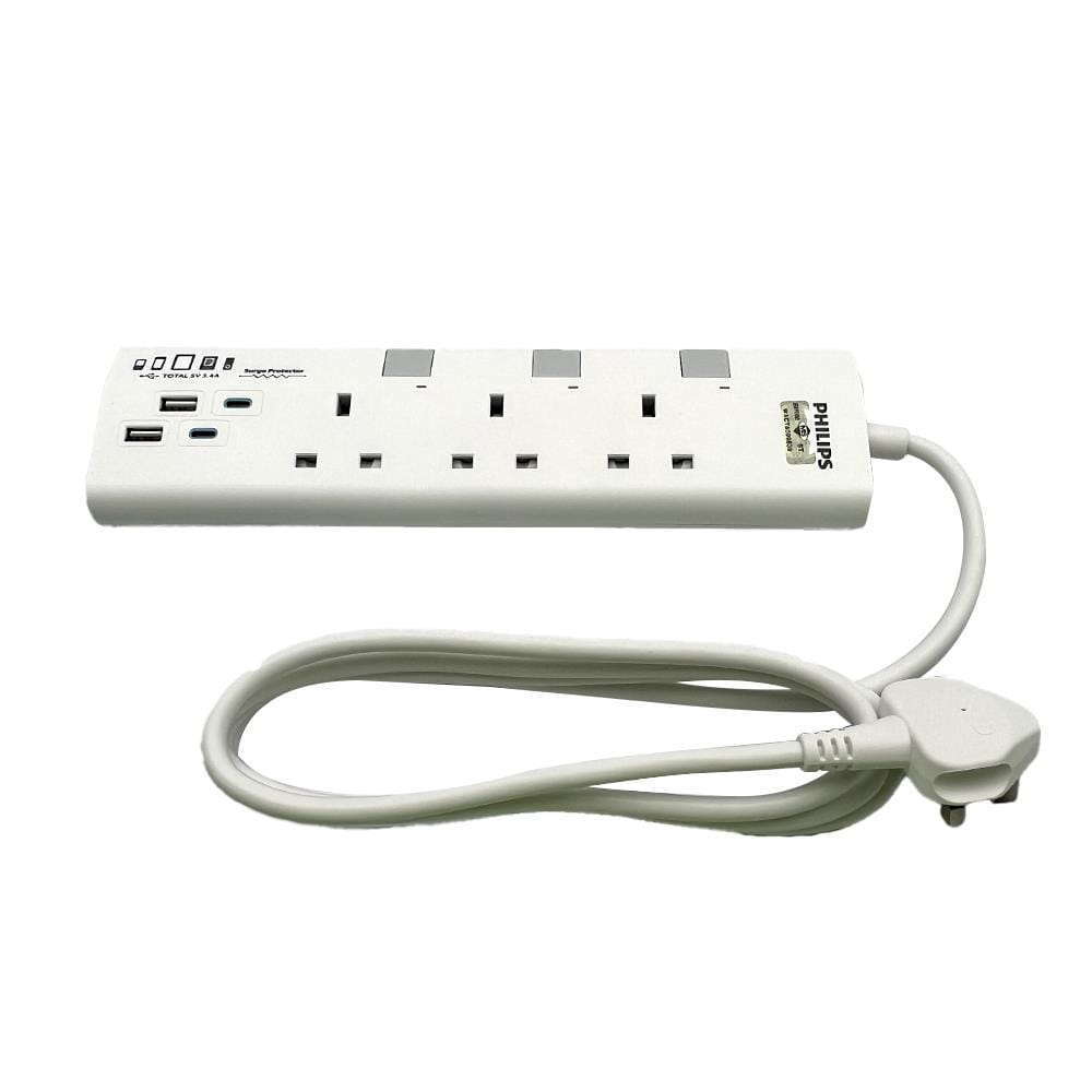PHILIPS 3G2M 2USB-A 2USB-C TRAILING SOCKET CHP4732WA/68 WHITE