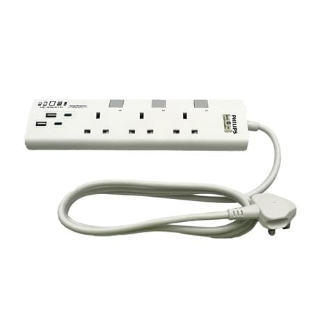 PHILIPS 3G2M 2USB-A 2USB-C TRAILING SOCKET CHP4732WA/68 WHITE