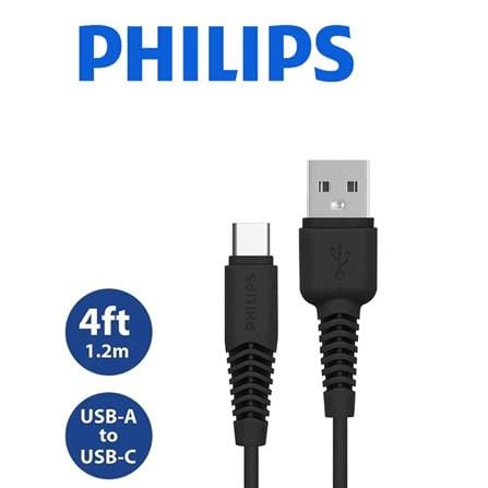 PHILIPS USB TO C CABLE 1.2M DLC1530CB BLACK