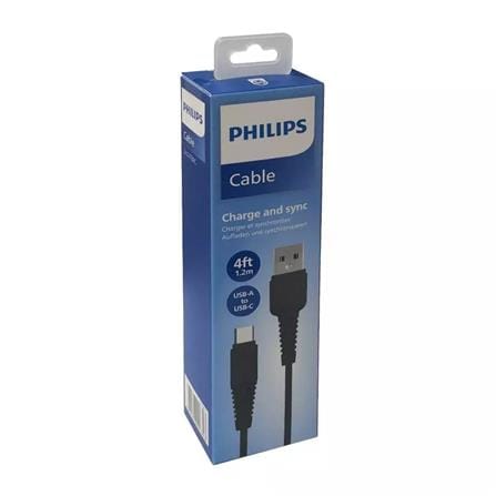 PHILIPS USB TO C CABLE 1.2M DLC1530CB BLACK