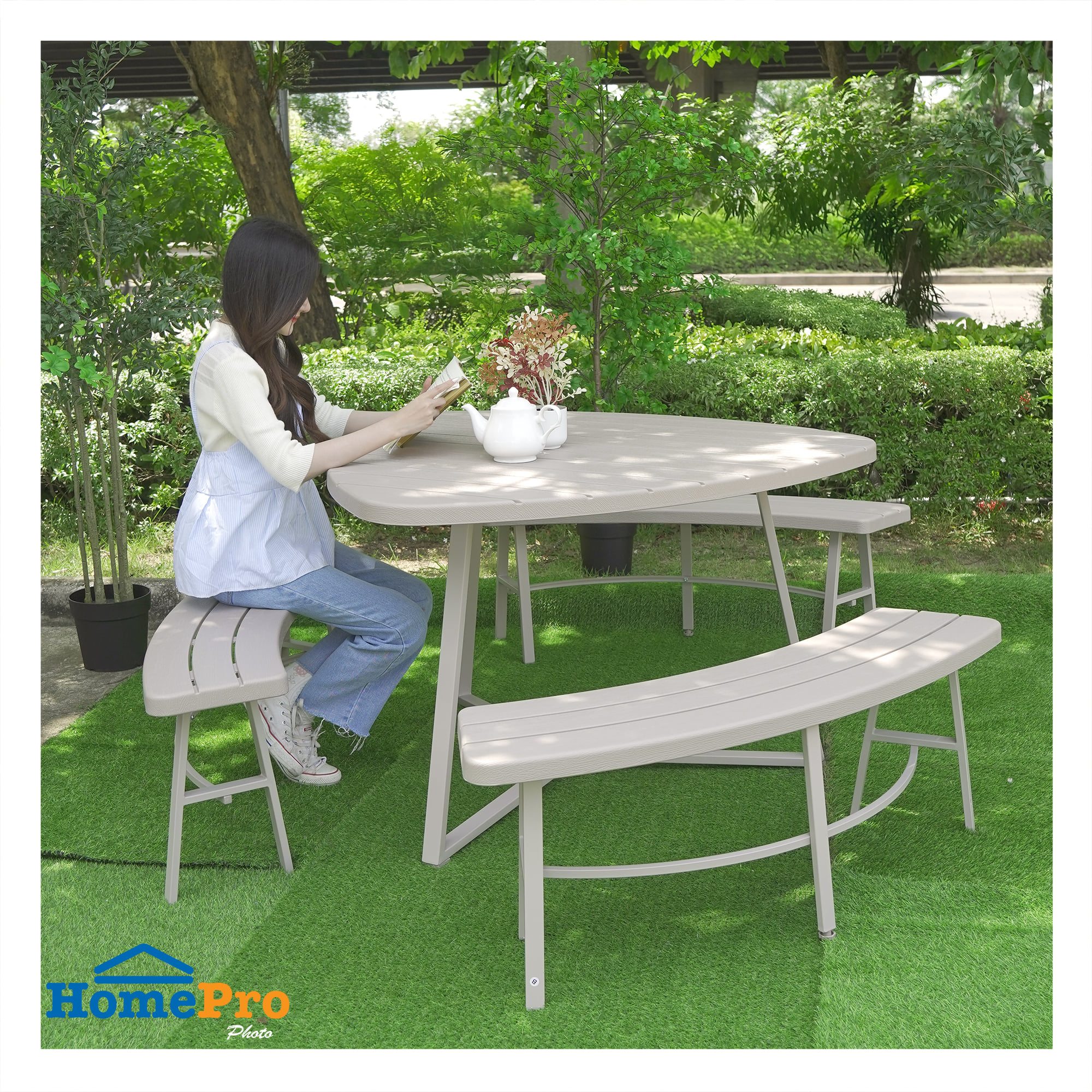 6-SEATER PATIO SET SPRING PICNIC BEIGE