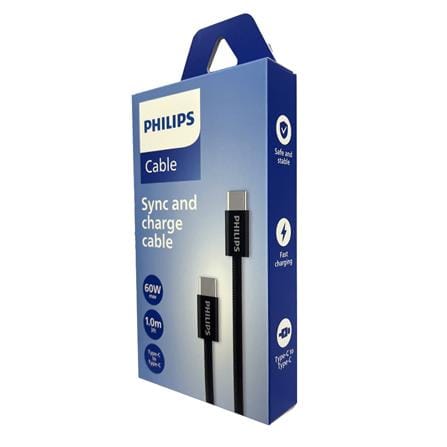PHILIPS USB C-C BRAIDED CABLE 1M DLC5051CB/70 BLACK