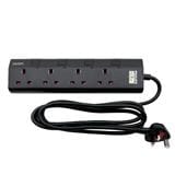 PHILIPS 4G2M TRAILING SOCKET C/W NEON/SURGE CHP3143BA/68 BLACK