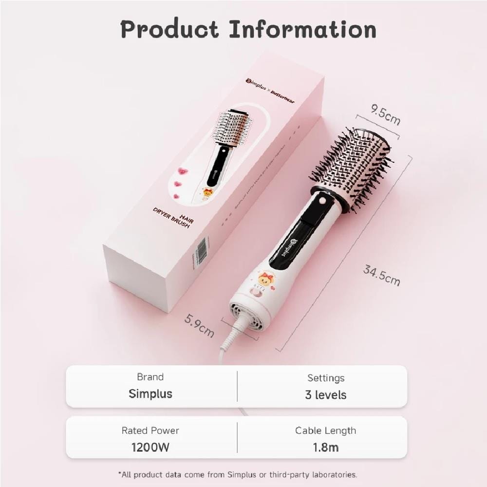 BUTTERBEAR X SIMPLUS CURLY HAIR BRUSH RFSH001WP00-BB-S