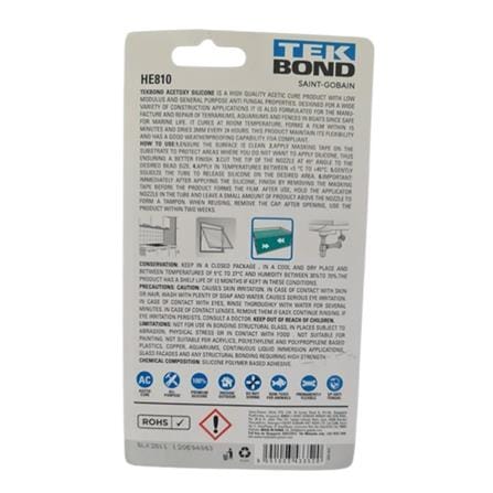 TEKBOND ACETOXY PROFESSIONAL SILICONE 85ML &ndash; CLEAR