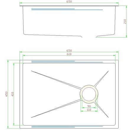 CABANA BUILT-IN HONEYCOMB KITCHEN SINK CKS6545-BL 65CM 1BOWL STAINLESS STEEL WITH PULL OUT MIXER TAP CB890SS-BL-DIY