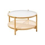 COFFEE TABLE FURDINI WAVE NARUTAL/PATTERNED GLASS