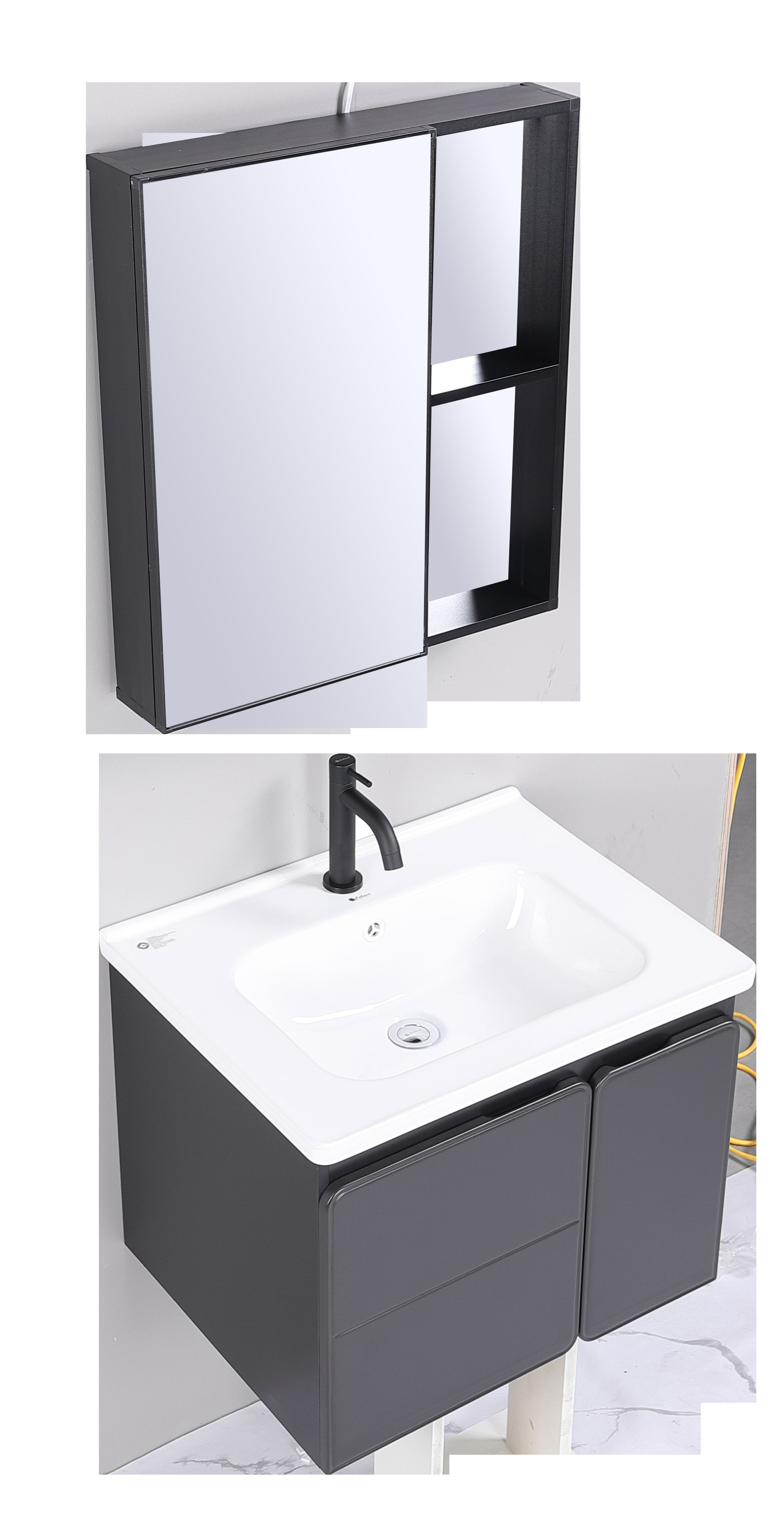 CABANA COUNTER WASHBASIN CBFAL66720 4-IN-1 BLACK