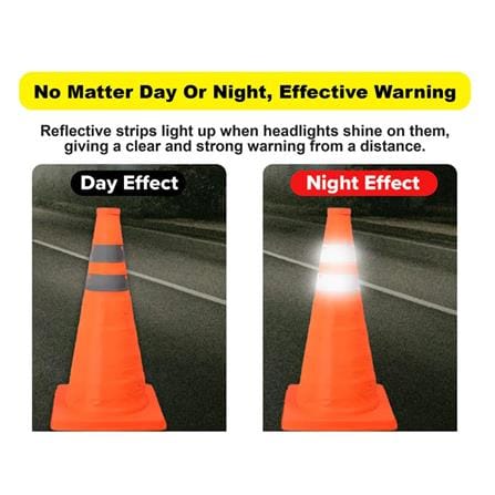 COLEX FOLDABLE SAFETY CONE C/W TAPE 18" (45CM)