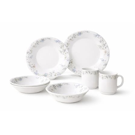 UNIHOM OPAL GLASS 8PCS DINNER SET BLUE FLOWER