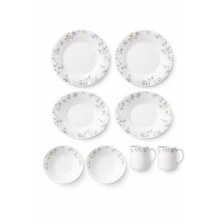 UNIHOM OPAL GLASS 8PCS DINNER SET BLUE FLOWER