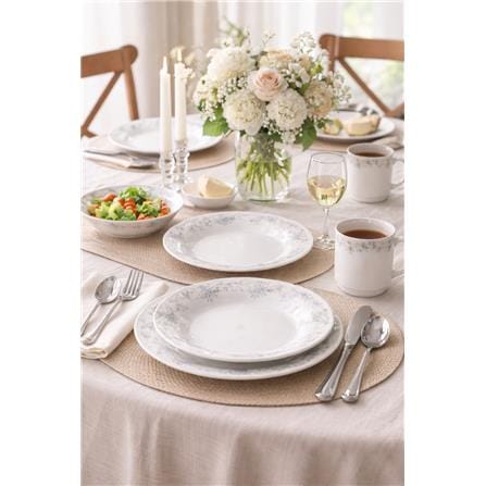 UNIHOM OPAL GLASS 8PCS DINNER SET BLUE FLOWER