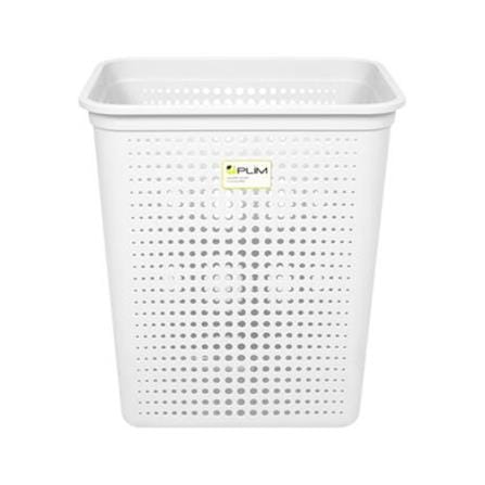 RECTANGULAR LAUNDRY BASKET PLIM BUBBLE SIZE L WHITE