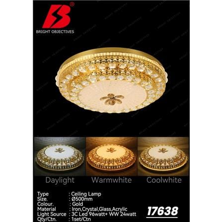 BRIGHT OBJECTIVE CEILING LAMP 17638-500 GOLD 50CM