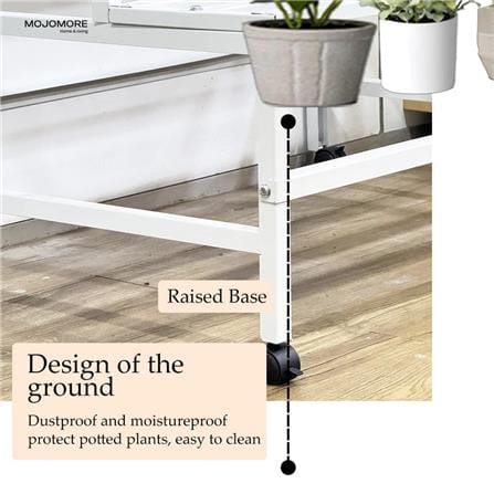 MOJOMORE 3 TIER FLOWER POT RACK WITH WHEEL GALAXY BLACK 80CM