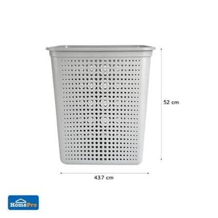 RECTANGULAR LAUNDRY BASKET PLIM BUBBLE SIZE L GREY