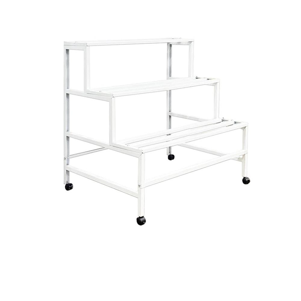 MOJOMORE 3 TIER FLOWER POT RACK WITH WHEEL GALAXY WHITE 80CM