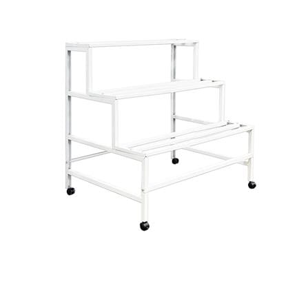 MOJOMORE 3 TIER FLOWER POT RACK WITH WHEEL GALAXY WHITE 80CM