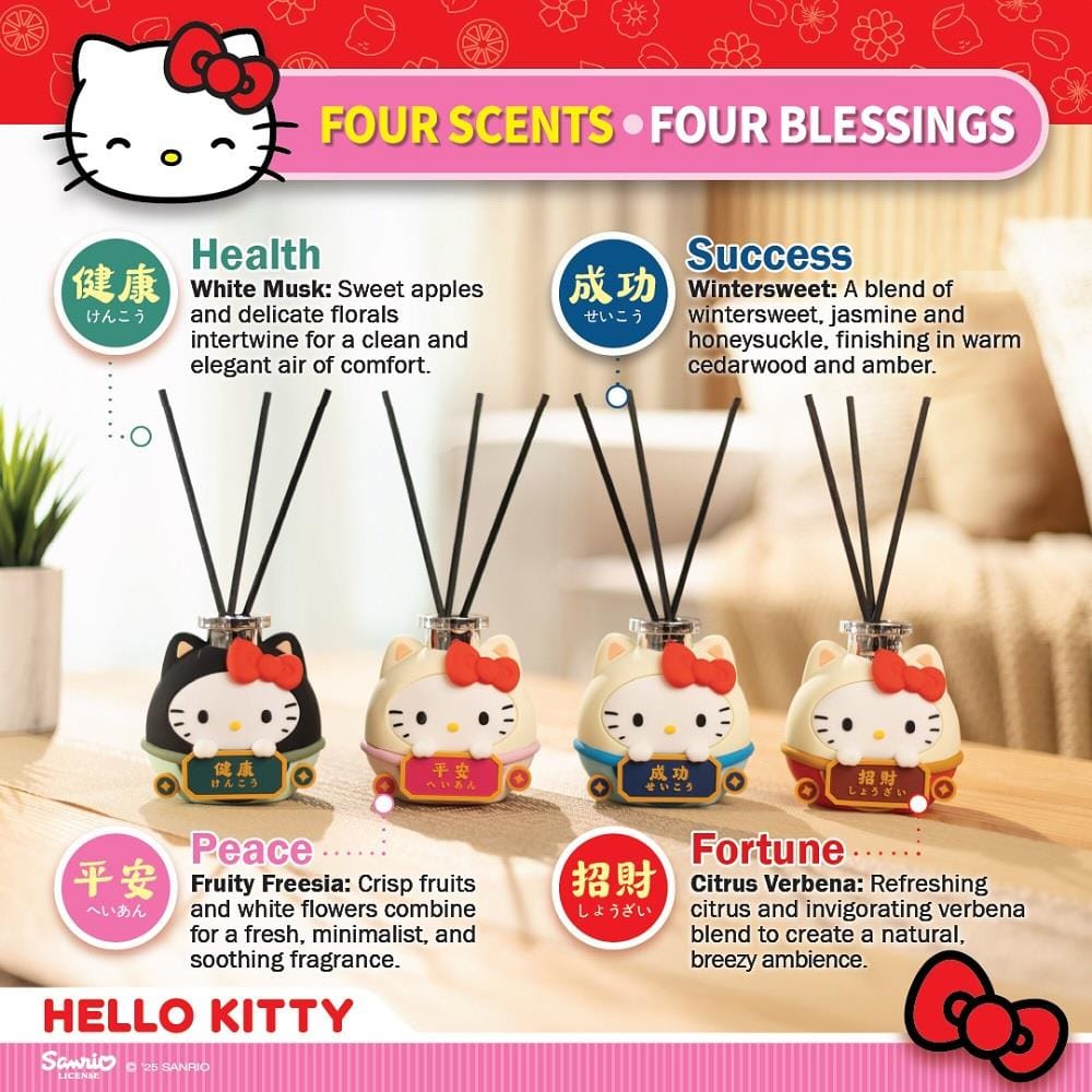VANZO REED DIFFUSER HELLO KITTY FORTUNE CITRUS VERBENA  120ML