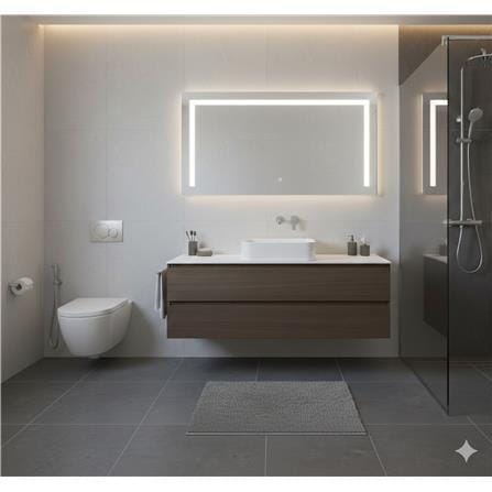 JOHNSON SUISSE GEMELLI RECTANGULAR COUNTERTOP WASHBASIN WBAAGM111WW 45CM
