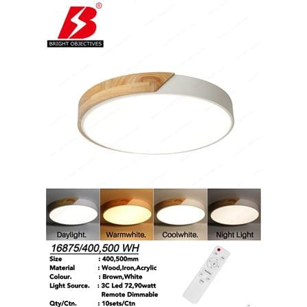 BRIGHT OBJECTIVE CEILING LAMP 16875-400 WH BROWN WHITE 40CM