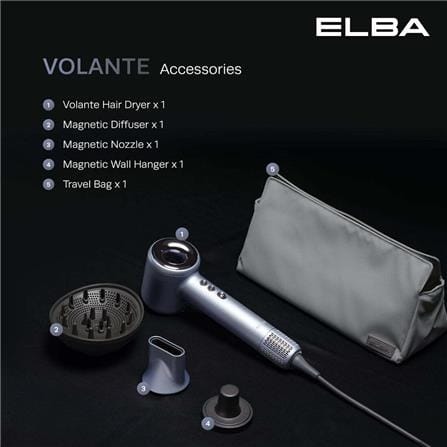 ELBA HAIR DRYER EHD-Q6663DC(BK) 1600W 3SPEED