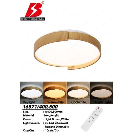 BRIGHT OBJECTIVE CEILING LAMP 16871-500 BROWN WHITE 50CM