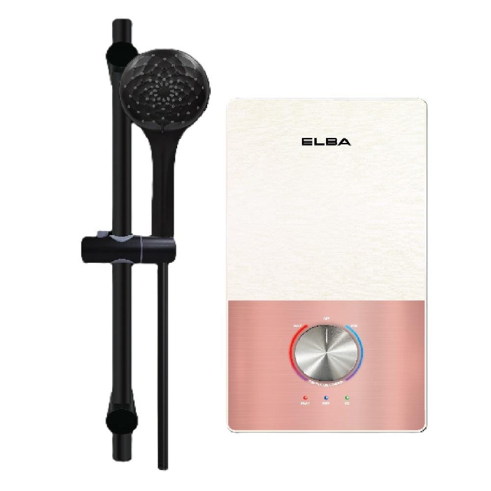 ELBA SHOWER HEATER DC PUMP WITH HAND SHOWER EWH-T4573DC(WH) PEARL WHITE