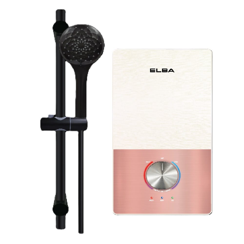 ELBA SHOWER HEATER DC PUMP WITH HAND SHOWER EWH-T4573DC(WH) PEARL WHITE