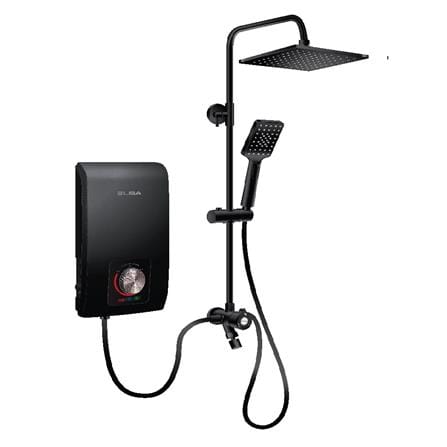 ELBA SHOWER HEATER DC PUMP RAIN SHOWER EWHR-R4538DC(MB) MATTE BLACK