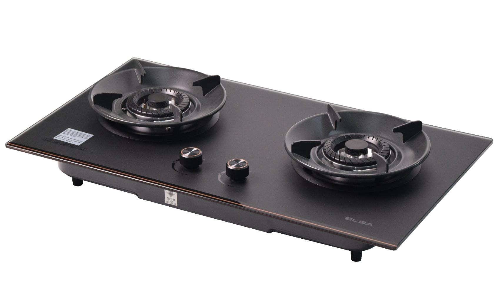 ELBA FLEXIBLE BUILT-IN GAS HOB EGH-S8512G(GR) 2BURNER 5.0KW 76CM BLACK