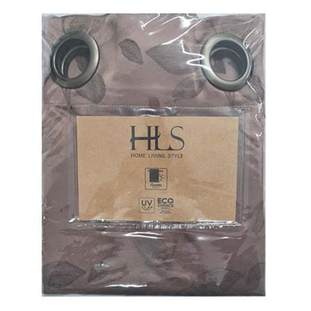 HOME LIVING STYLE CURTAIN EYELET BLUME 140X220CM BROWN