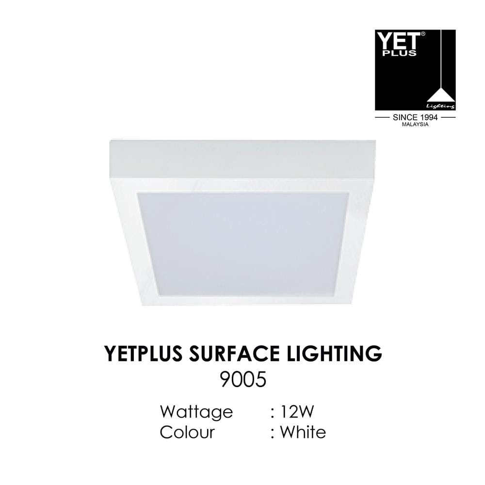 YETPLUS LED SURFACE DOWNLIGHT 9005 12W 3000K WHITE SQUARE