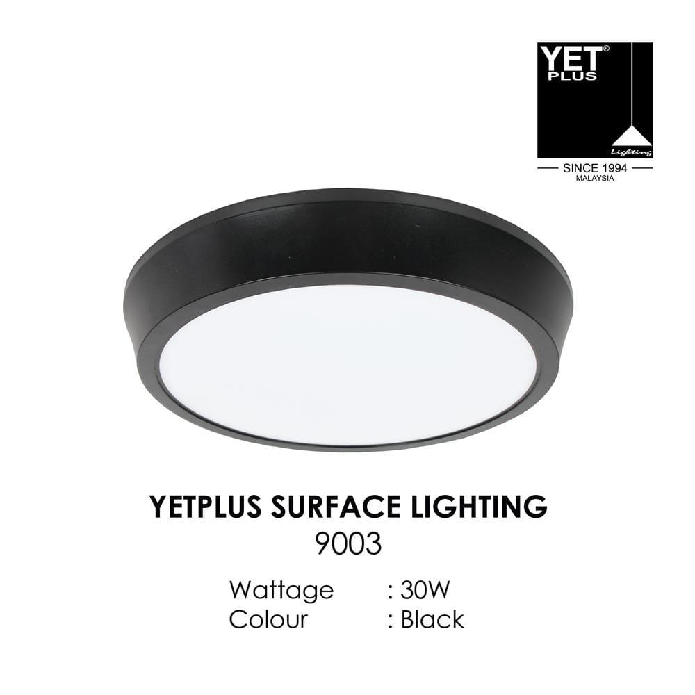 YETPLUS LED SURFACE DOWNLIGHT 9003 30W 6500K BLACK ROUND