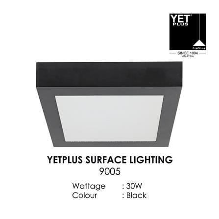 YETPLUS LED SURFACE DOWNLIGHT 9005 30W 4000K BLACK SQUARE