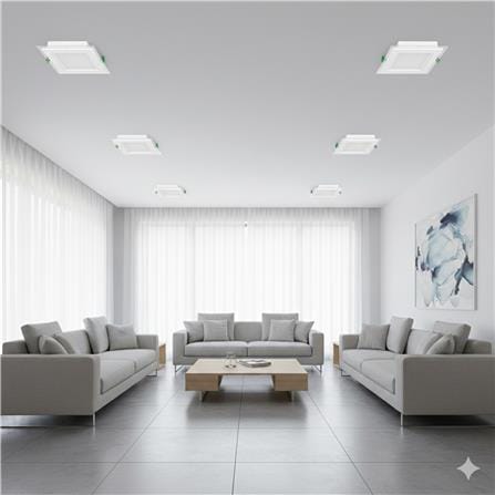 YETPLUS LED RECESSED DOWNLIGHT 5018 12W 3-COLOR GLASS SQUARE