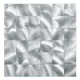 TARA PEEL & STICK ALUMINIUM WALL STICKER 30X30CM SILVER SQ 2S