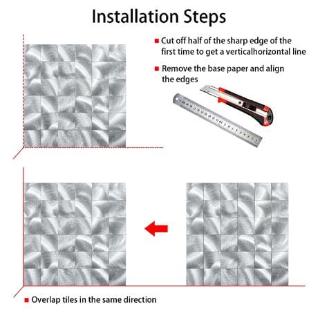 TARA PEEL & STICK ALUMINIUM WALL STICKER 30X30CM SILVER SQ 2S