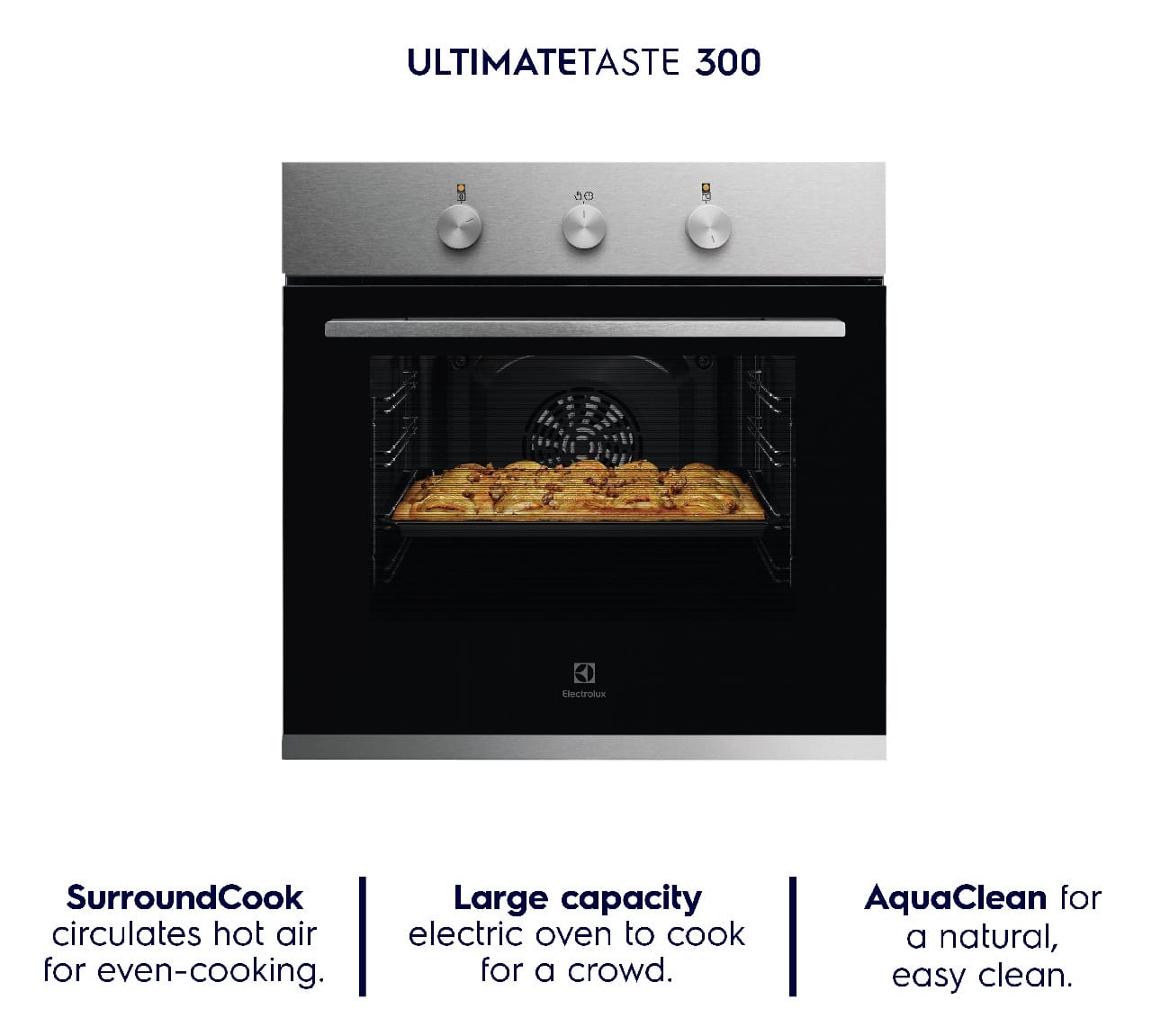ELECTROLUX BUILT-IN OVEN KOH2H00BX 65LITER 7PROGRAM MECHANICAL (KNOB)